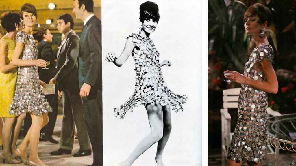 Audrey Hepburn, con el mítico vestido que le hizo Paco Rabanne para 'Dos en la carretera'.