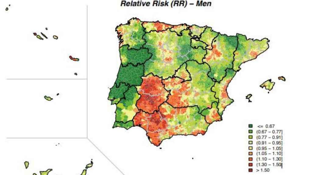Atlas de mortalidad por cáncer de pulmón en Portugal y España (2003-2012).