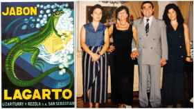 Las hijas, Marisa y Marta y en el centro, María Luisa Martín, de la mano de su marido, Francisco Moreno, ya fallecido.