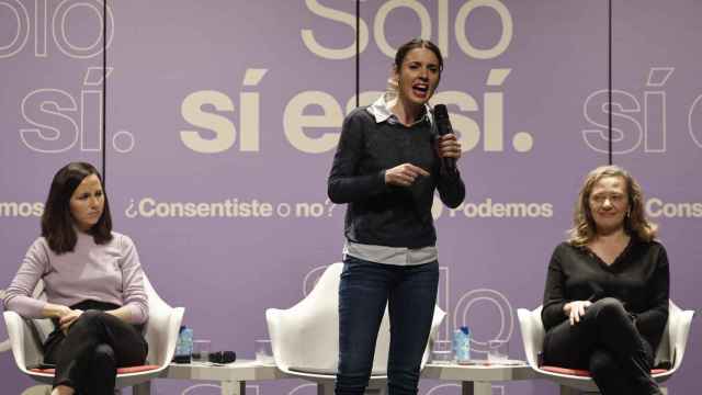 Irene Montero, durante un acto de Podemos sobre la Ley 'solo sí es sí'
