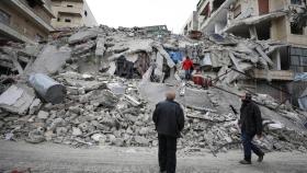 Un edificio destruido en Siria tras el terremoto.