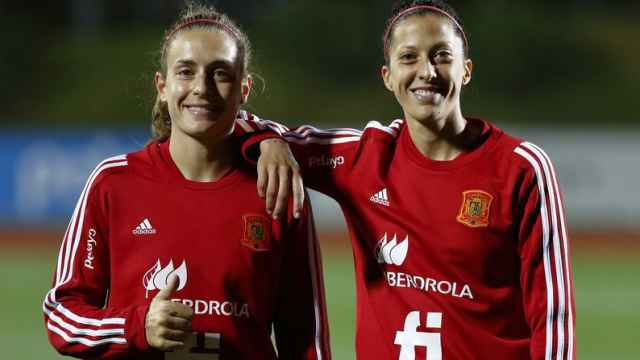 Alexia Putellas y Jenni Hermoso, con la selección española de fútbol femenino