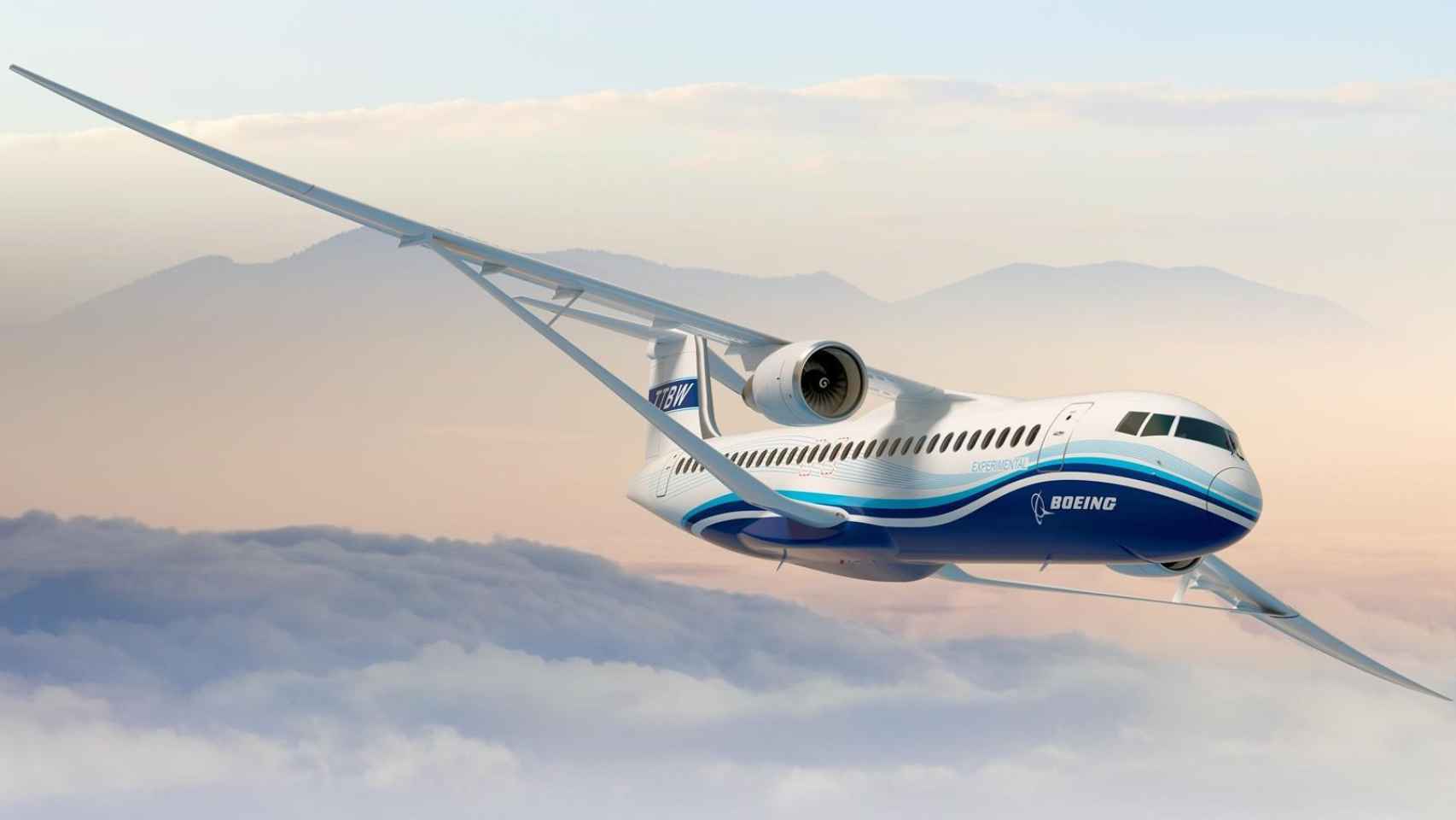 Avión de Boeing con el nuevo tipo de ala