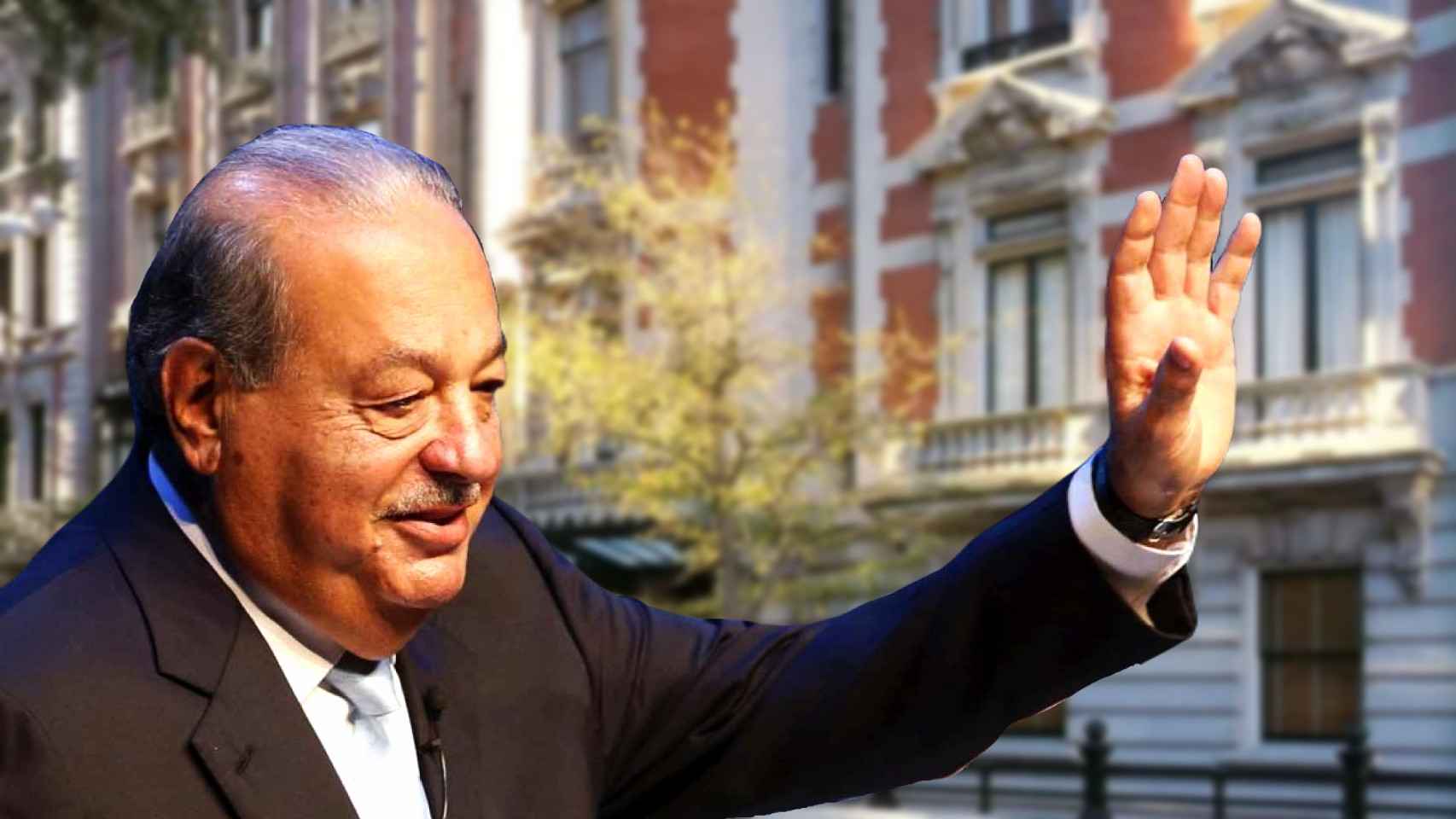 Carlos Slim en un fotomontaje de EL ESPAÑOL.