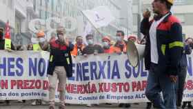 Manifestación de trabajadores para evitar el cierre empresarial.