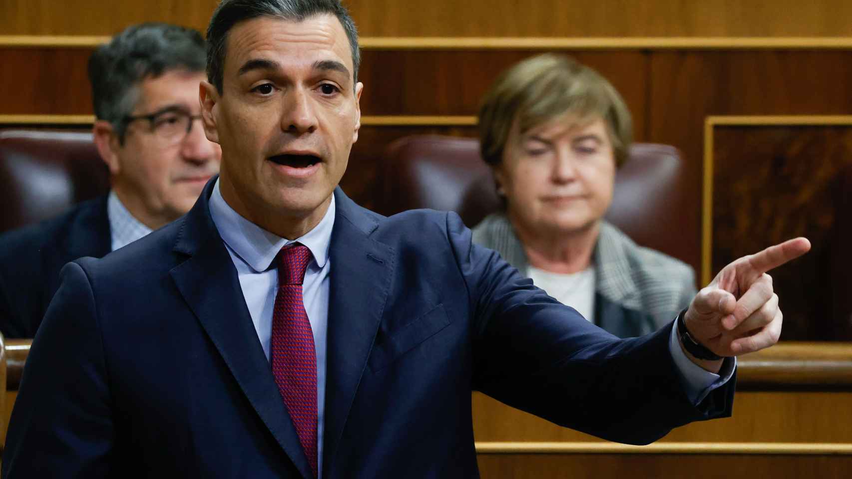 Pedro Sánchez, este miércoles en el Congreso, durante su intervención en la sesión de control al Gobierno.