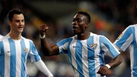 Christian Atsu durante su etapa en el Málaga CF