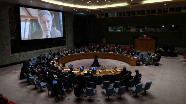 Roger Waters intervino en el Consejo de Seguridad de la ONU de forma telemática. Foto: Shannon Stapleton (Reuters)