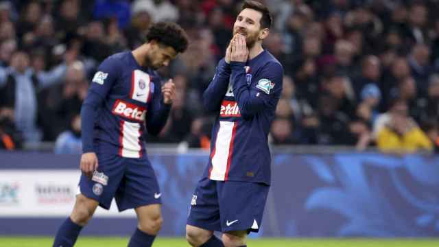 Leo Messi con gesto de frustración en un partido del PSG