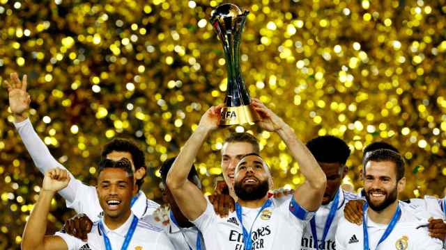 El Real Madrid celebra el título de campeón del Mundial de Clubes.