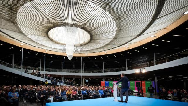 Elías Bendodo, durante el acto de campaña celebrado hoy en Torremolinos.