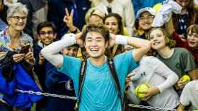 Yibing Wu, en el torneo ATP de Dallas.