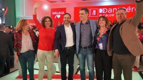 Foto de los participantes en el mitin del PSOE celebrado este domingo en Málaga.