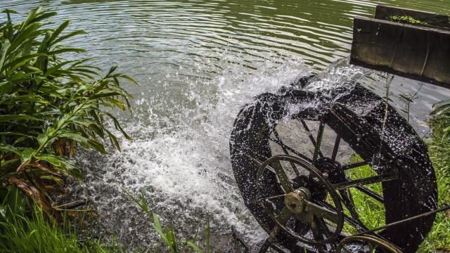 Mecanismo de un molino de agua.