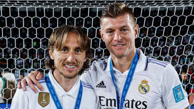 Modric y Kroos celebrando el Mundial de Clubes