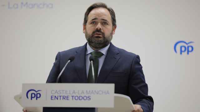Paco Núñez, presidente del PP de Castilla-La Mancha, este martes en rueda de prensa