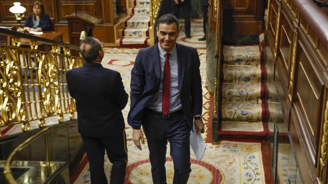 El presidente del Gobierno, Pedro Sánchez, este miércoles en el Congreso de los Diputados.