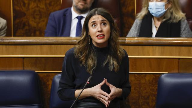 La ministra de Igualdad, Irene Montero, este miércoles durante el pleno del Congreso de los Diputados.