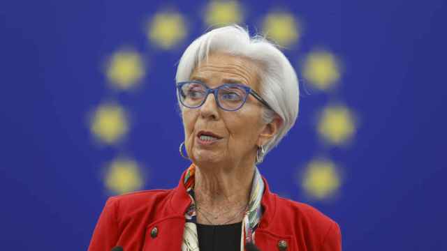 La presidenta del BCE, Christine Lagarde, durante su comparecencia este miércoles en la Eurocámara