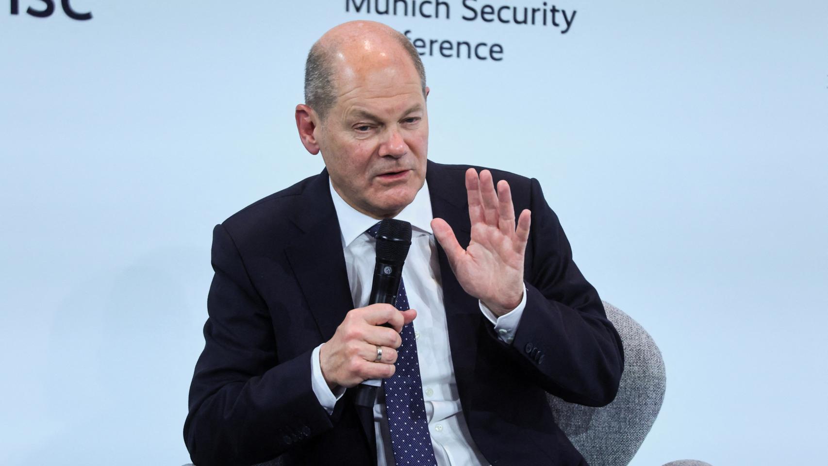 Chancellor Olaf Scholz, during his speech this Friday at the Munich Security Conference