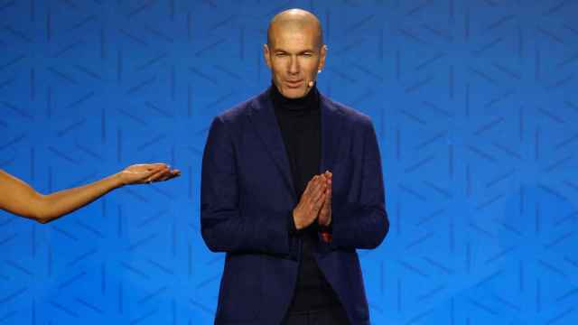 Zidane, durante la presentación del Alpine.