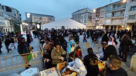 Imagen de la chocolatada solidaria en Guijuelo, este fin de semana.