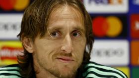 Luka Modric, en rueda de prensa de la Champions League con el Real Madrid