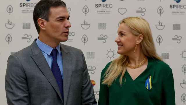 Pedro Sánchez, presidente de España, con Kadri Simson, comisaria de Energía y Clima de la Comisión Europea.
