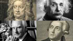 Los científicos Isaac Newton, Albert Einstein, Francis Crick y Antoine Laurent Lavoisier