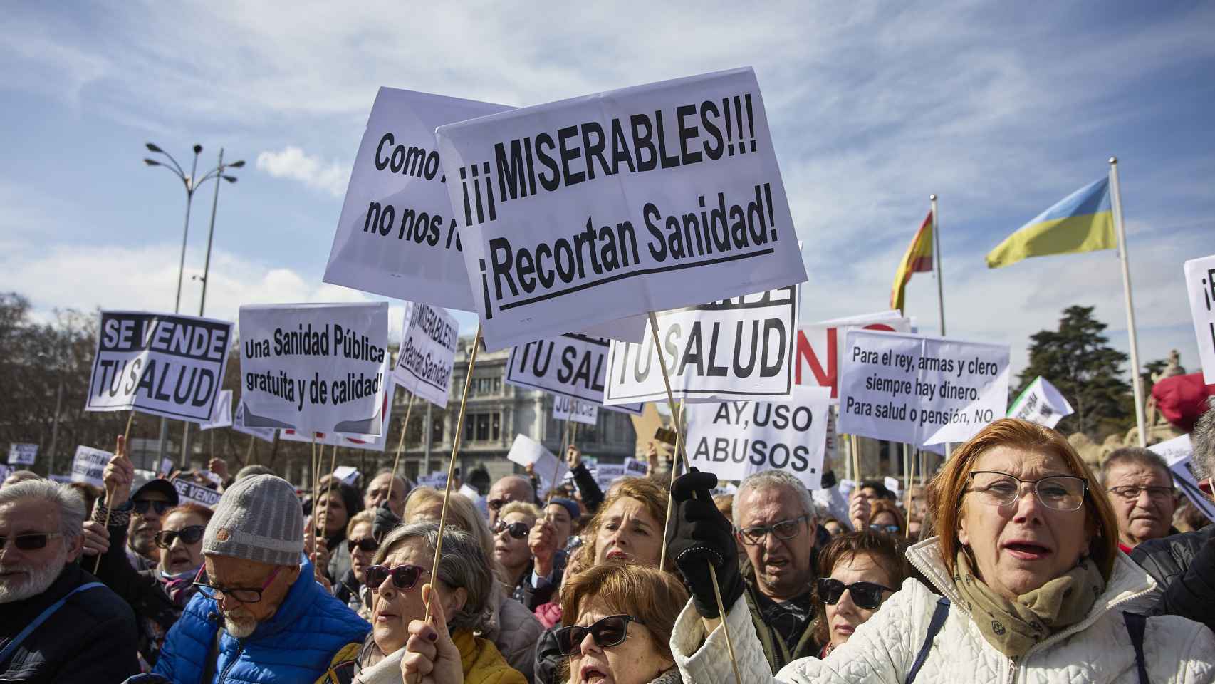 Imagen de la manifestación en favor de la sanidad pública celebrada en Madrid.