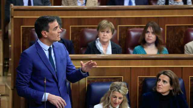 El presidente del Gobierno, Pedro Sánchez, este miércoles durante la sesión de control al Gobierno.