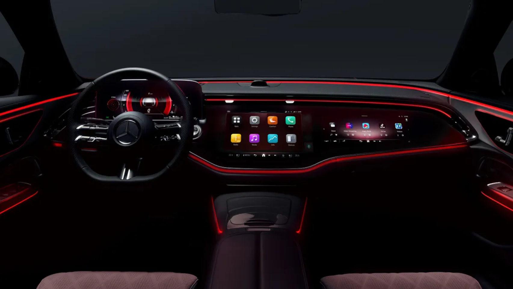 The interior of the new Mercedes-Benz E-Class is full of screens