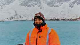 Elena Ceballos en una de sus expediciones en la Antártida.