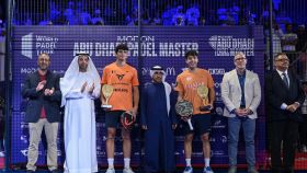 Arturo Coello y Agustín Tapia celebran su victoria en el Abu Dhabi Masters