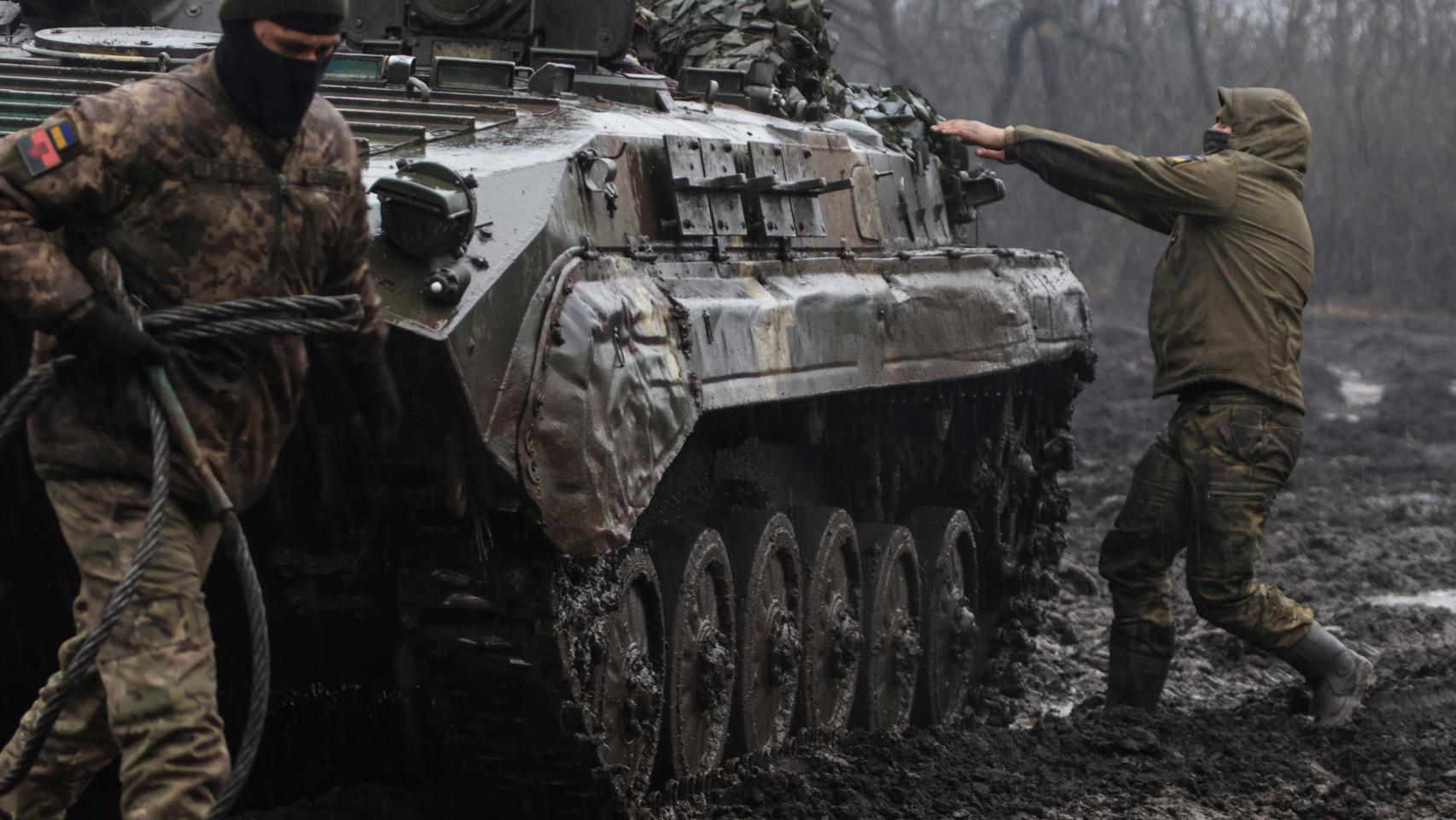 The Ukrainian war front in Bakhmut.