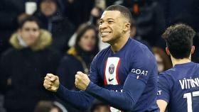 Kylian Mbappé celebra un gol con el PSG