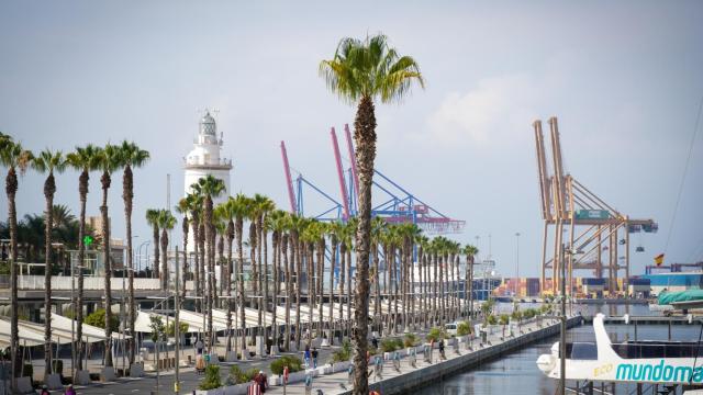 Vista de Muelle Uno, el centro comercial del puerto de Málaga.