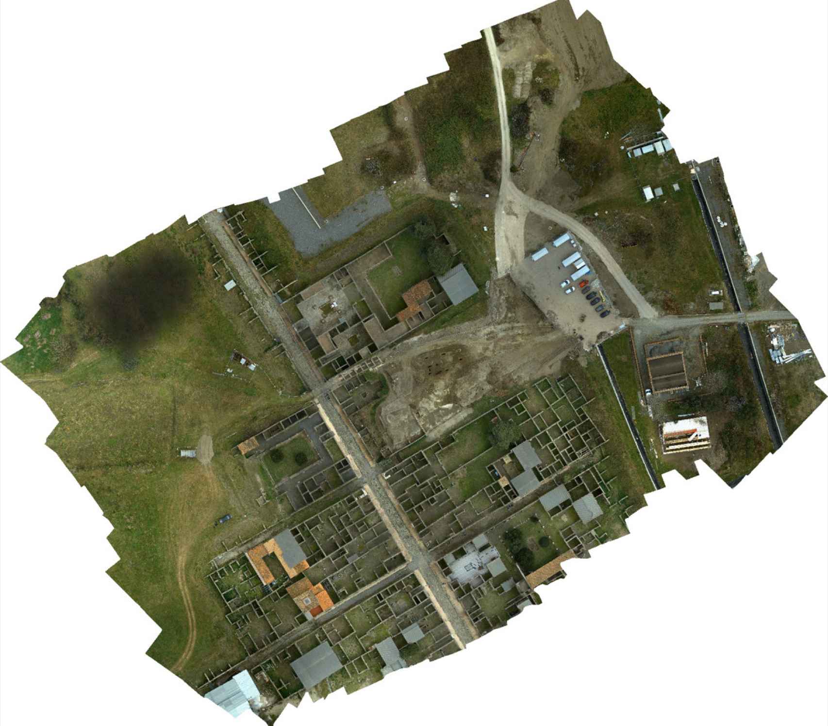 Imagen aérea del sector de las nuevas excavaciones.