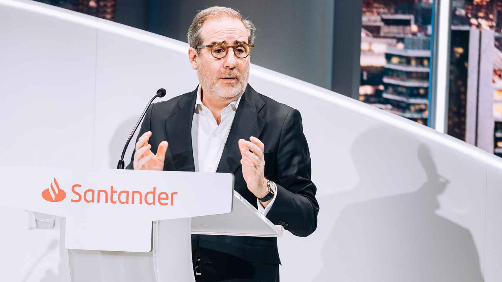 Héctor Grisi, consejero delegado de Santander, durante el Investor Day celebrado el martes.