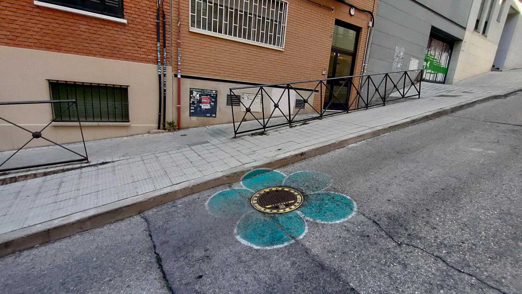 Otra flor en una alcantarilla de la calle Ricardo Gutiérrez.