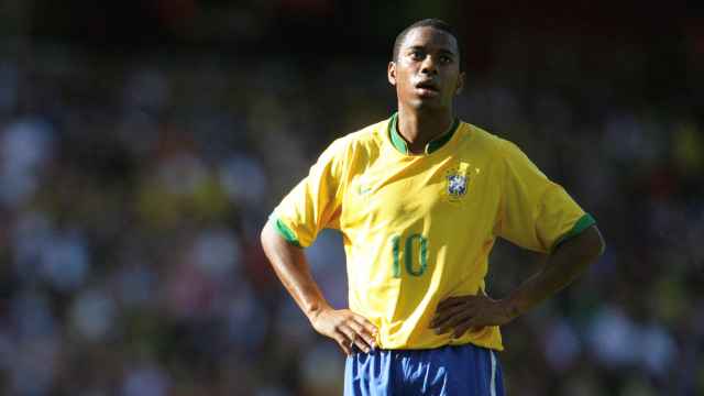 Robinho, con la selección de Brasil