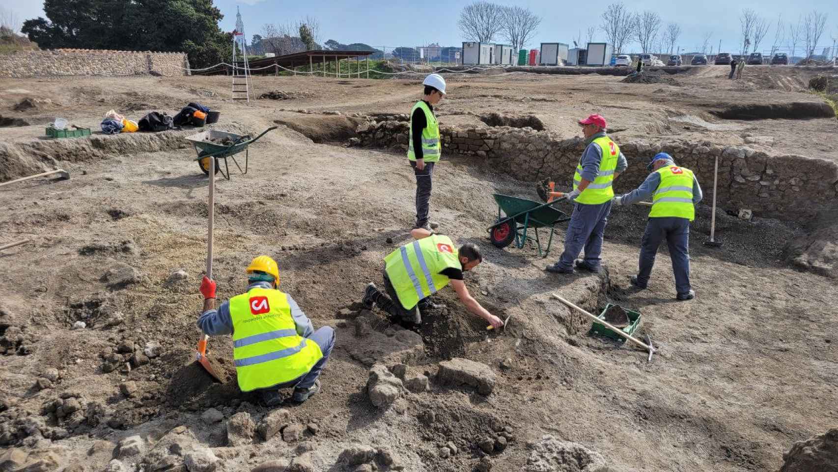 Inicio de las nuevas excavaciones en Pompeya. Foto: Efe / Parque Arqueológico de Pompeya