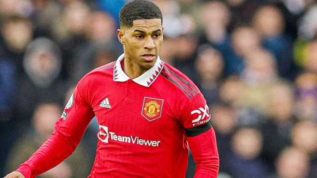 Marcus Rashford, en un partido del Manchester United de la temporada 2022/2023