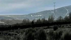 Uno de los desbroces, en el que se lee Luis, junto a la localidad de Pedralba, en Zamora.