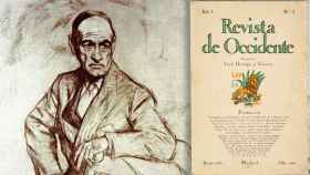 Retrato de José Ortega y Gasset por Ignacio Zuloaga. A la derecha, el primer número de la 'Revista de Occidente', julio de 1923