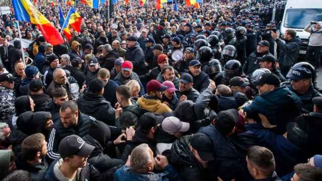 Unas de las manifestaciones pro-rusas en la capital de Moldavia, Chisinau.