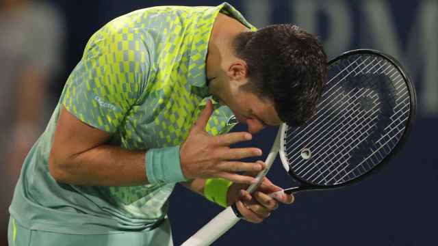 Novak Djokovic durante el ATP 500 de Abu Dhabi
