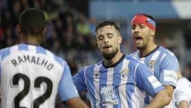 Genaro durante el Málaga CF vs. Racing de Santander