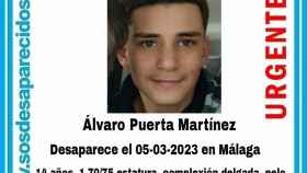 Álvaro Puerta Martínez, el joven desaparecido en Málaga.