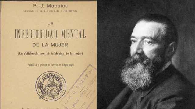 Paul Julius Moebius junto a su tratado La inferioridad mental de la mujer.